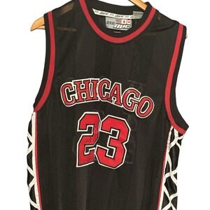 Vintage 212 NYC Chicago 23 Basketball Jersey Black Red Mesh Streetwear Large